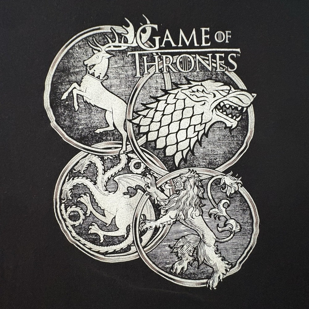 Game of Thrones Men's 3XL Black Graphic T Shirt House Sigils HBO 2017 Licensed - Picture 4 of 11